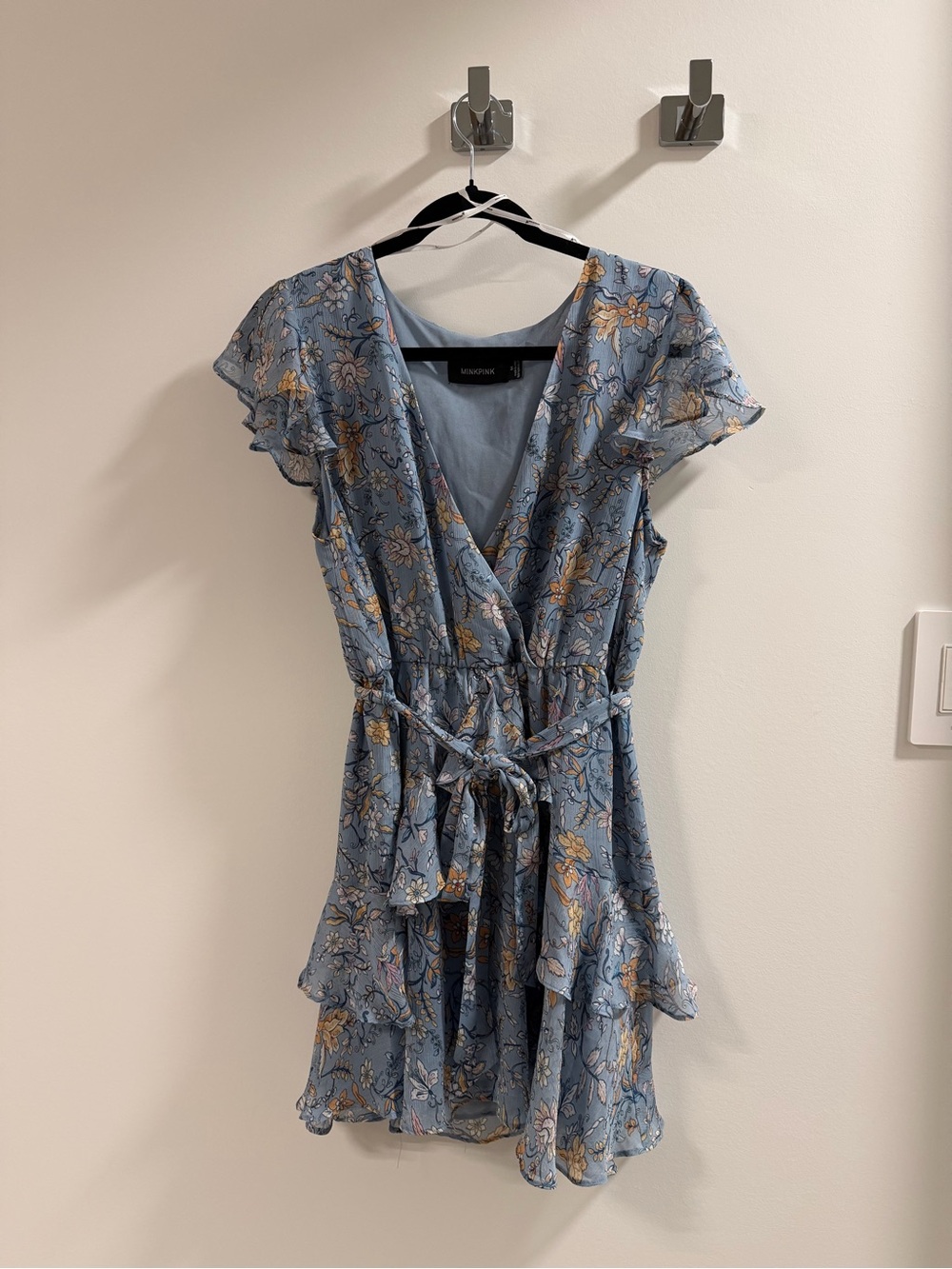 MINKPINK Light Blue Floral Wrap Dress